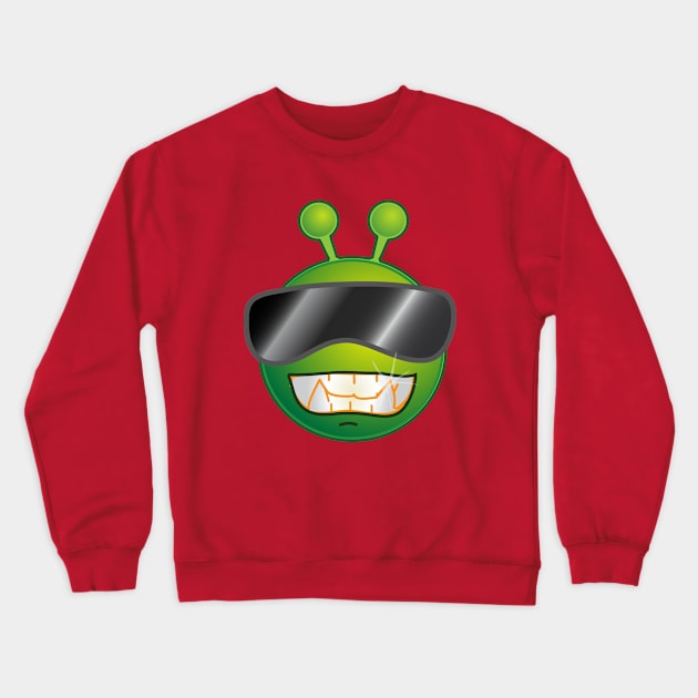 Funny Alien Monster ET Extraterrestrial Martian Green Man Emoji for Women, Men and Kids 2 Crewneck Sweatshirt by PatrioTEEism